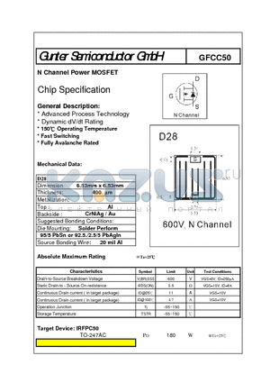 GFCC50 datasheet - N Channel Power MOSFET