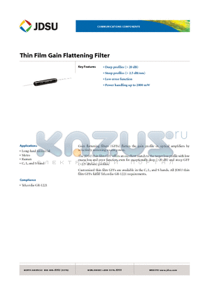 GFFJ1F2021N01 datasheet - Thin Film Gain Flattening Filter