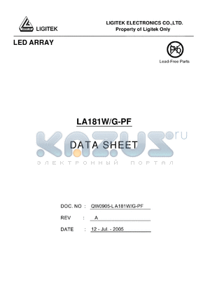 LA181W-G-PF datasheet - LED ARRAY