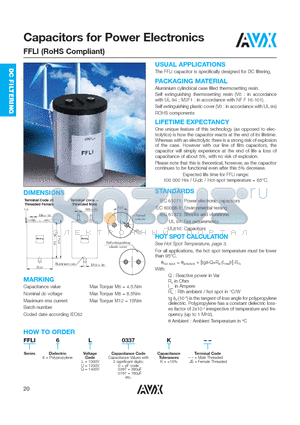 FFLI6L0167K-- datasheet - Capacitors for Power Electronics