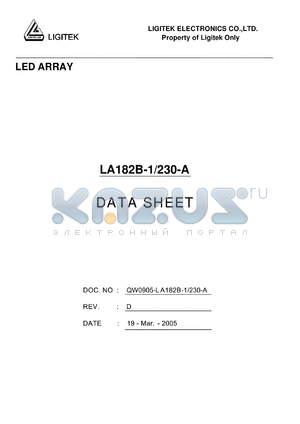 LA182B-1-230-A datasheet - LED ARRAY