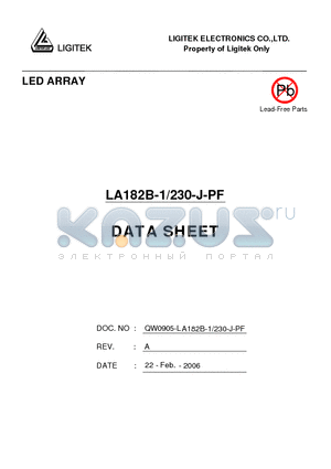 LA182B-1-230-J-PF datasheet - LED ARRAY