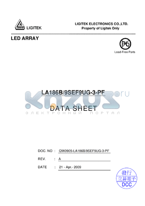 LA186B-9SEF9UG-3-PF datasheet - LED ARRAY