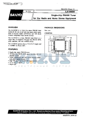 LA1883 datasheet - Single-Chip FM/AM Tuner for Car Radio and Home Stereo Equipment