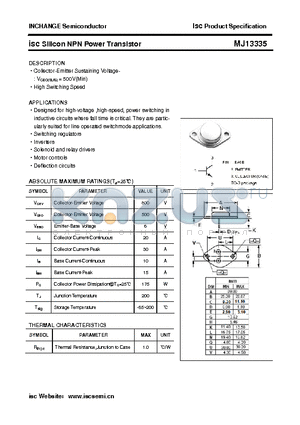 MJ13335 datasheet - isc Silicon NPN Power Transistor
