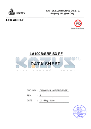LA190B-SRF-S3-PF datasheet - LED ARRAY