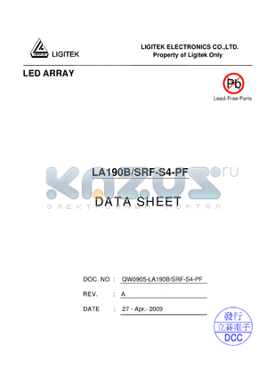 LA190B-SRF-S4-PF datasheet - LED ARRAY