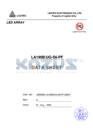 LA190B-UG-S6-PF datasheet - LED ARRAY