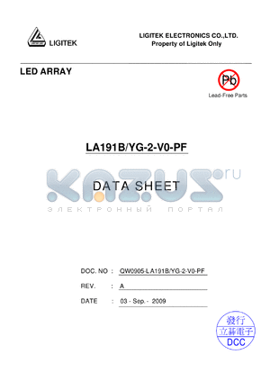 LA191B-YG-2-V0-PF datasheet - LED ARRAY