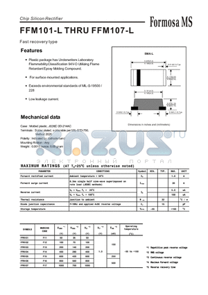 FFM107-L datasheet - Chip Silicon Rectifier Fast recovery type