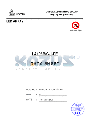 LA196B-G-1-PF datasheet - LED ARRAY