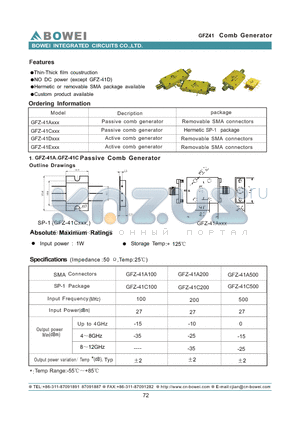 GFZ-41A500 datasheet - Comb Generator