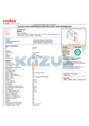 70545-0022 datasheet - 2.54mm (.100