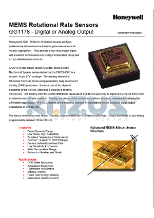 GG1178 datasheet - MEMS Rotational Rate Sensors