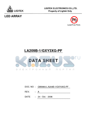 LA209B-1-GXY3XG-PF datasheet - LED ARRAY
