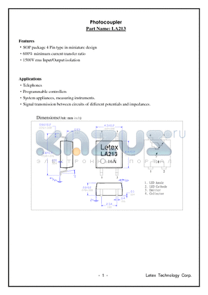 LA213 datasheet - Photocoupler