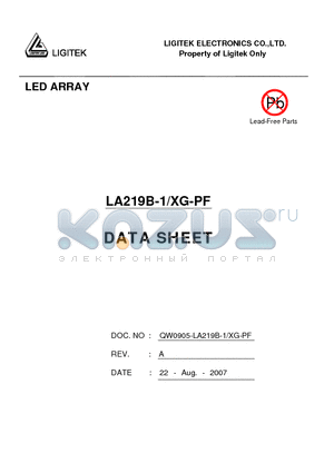 LA219B-1-XG-PF datasheet - LED ARRAY