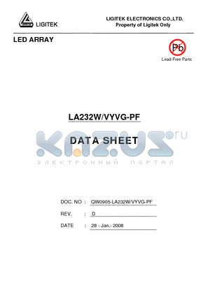 LA232W-VYVG-PF datasheet - LED ARRAY