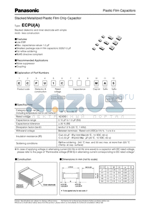 ECPU1C105MA5 datasheet - Plastic Film Capacitors