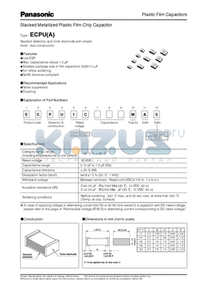 ECPU1C474MA5 datasheet - Plastic Film Capacitors