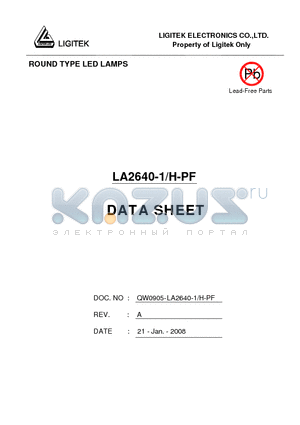 LA2640-1-H-PF datasheet - ROUND TYPE LED LAMPS