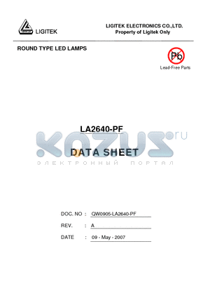 LA2640-PF datasheet - ROUND TYPE LED LAMPS