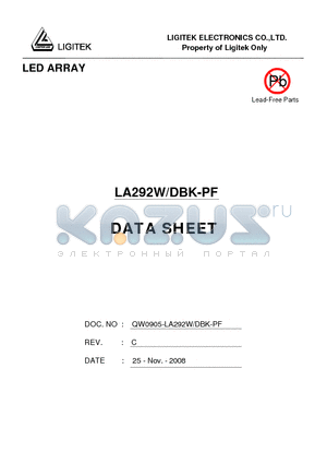 LA292W-DBK-PF datasheet - LED ARRAY