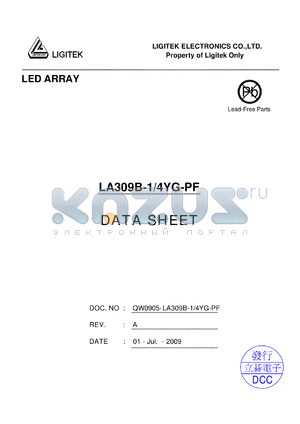 LA309B-1-4YG-PF datasheet - LED ARRAY