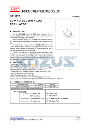 LR1122B datasheet - LOW NOISE 200 mA LDO REGULATOR