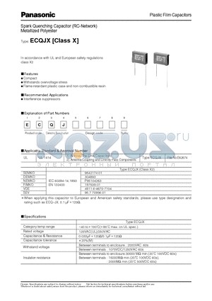 ECQJ0186XB datasheet - Plastic Film Capacitors