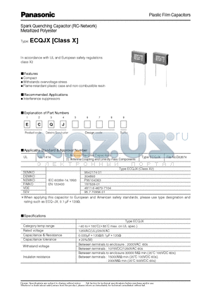 ECQJ0187XB datasheet - Plastic Film Capacitors