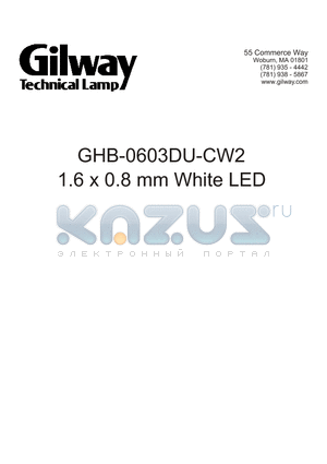 GHB-0603DU-CW2 datasheet - GHB-0603DU-CW2 1.6 x 0.8 mm White LED