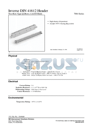 7064 datasheet - Inverse DIN 41612 Header