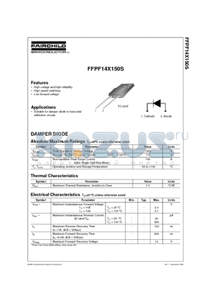 FFPF14X150S datasheet - DAMPER DIODE