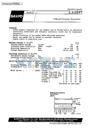 LA3607 datasheet - 7-Band Graphic Equalizer