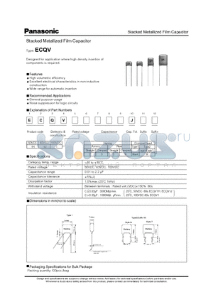 ECQV datasheet - Designed for application where high density insertion of components is required.