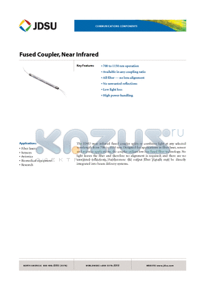 FFS-032K6 datasheet - Fused Coupler, Near Infrared