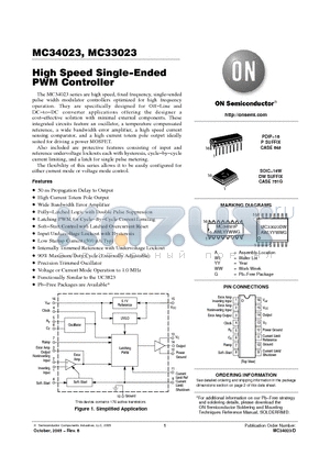 MC33023DW datasheet - High Speed Single−Ended PWM Controller