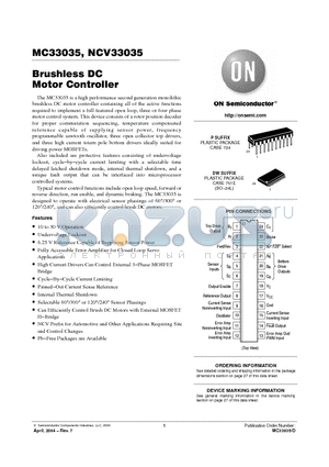 MC33035 datasheet - BRUSHLESS DC MOTOR CONTROLLER