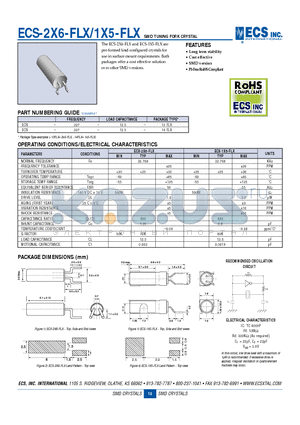 ECS-.327-12.5-13FLX datasheet - SMD TUNING FORK CRYSTAL