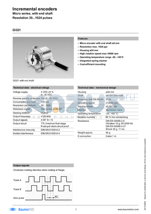 GI321.0224111 datasheet - Incremental encoders