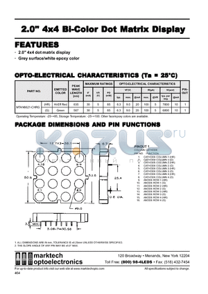 MTAN6621-CG datasheet - 2.0 4x4 Bi-Color Dot Matrix Display