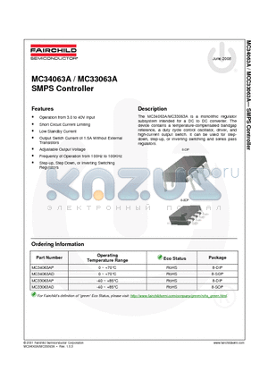 MC33063AP datasheet - SMPS Controller