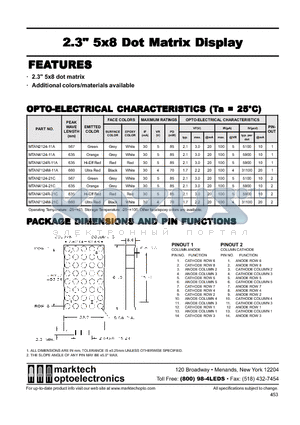 MTAN7124M-11A datasheet - Marktech 2.30 5x8 Dot Matrix