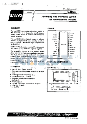 LA4166M datasheet - Recording and Playback System for Microcassette Players