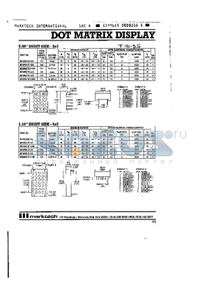 MTAN7170M-22C datasheet - 0.68 5x7 Dot Matrix Display