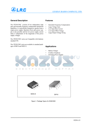 LR358 datasheet - Internally Frequency Compensation, Large Voltage Gain