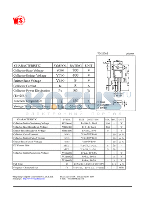 MJE13007 datasheet - NPN SILICON TRANSISTOR(ELECTRONIC TRANSFORMERS , POWER SWICHING CIRCUIT)