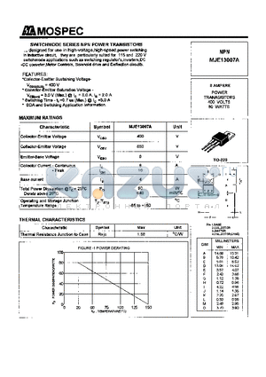 MJE13007A datasheet - POWER TRANSISTORS(8A,400V,80W)