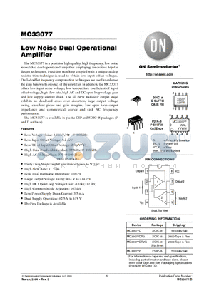 MC33077D datasheet - Low Noise Dual Operational Amplifier